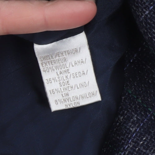 Jones New York Women's Navy Wool Blend Blazer Jacket Size 12 Classic Lined