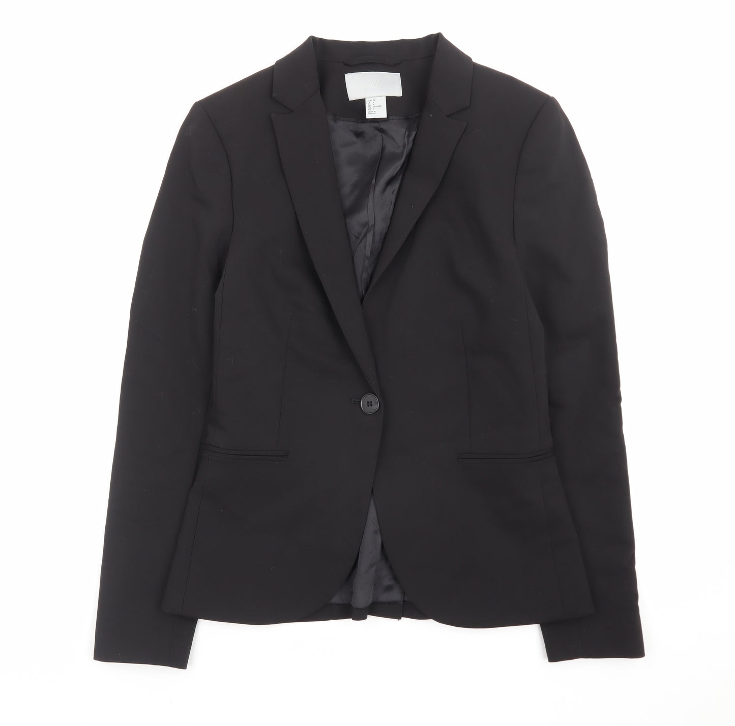 H&M Womens Black Slim Fit Blazer Jacket Size 10 Formal Workwear