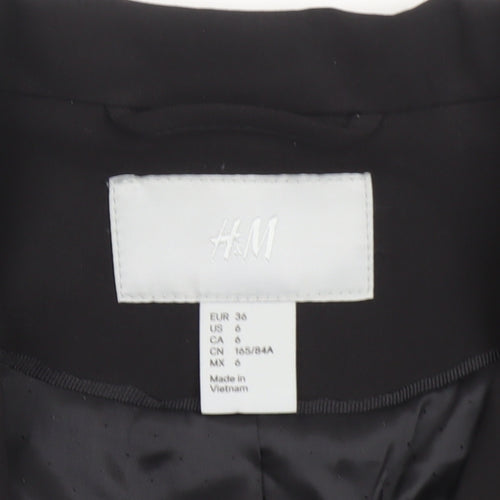 H&M Womens Black Slim Fit Blazer Jacket Size 10 Formal Workwear
