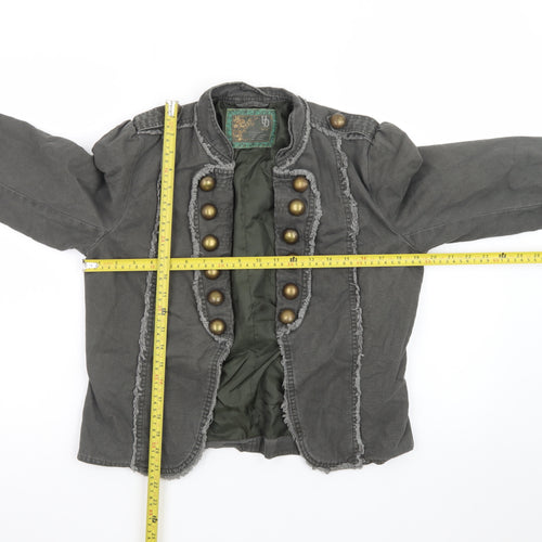 E-vie Women's Khaki Military Jacket Size 12 Cotton Twill Short