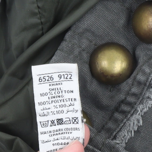 E-vie Women's Khaki Military Jacket Size 12 Cotton Twill Short