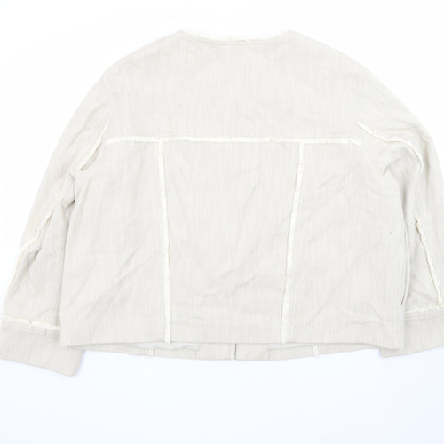 Marks and Spencer Women’s Beige Cotton Lined Zip Jacket Size 20
