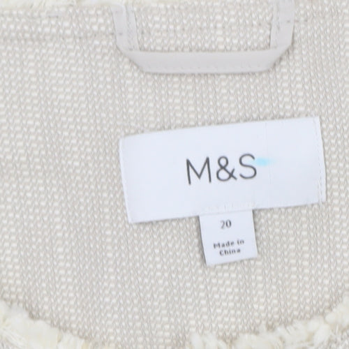 Marks and Spencer Women’s Beige Cotton Lined Zip Jacket Size 20