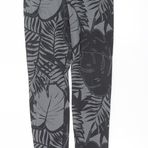 Adidas Girls Black Leaf Print Ankle Leggings Size 13-14 Years