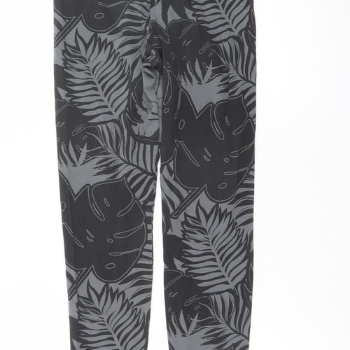 Adidas Girls Black Leaf Print Ankle Leggings Size 13-14 Years