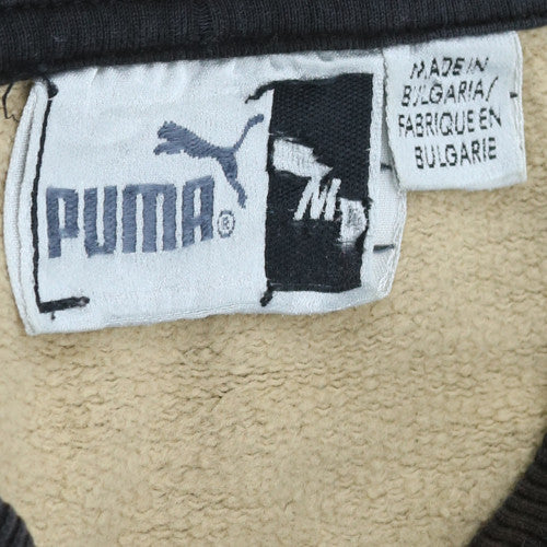 Puma Mens Beige Black Crew Neck Pullover Sweatshirt M