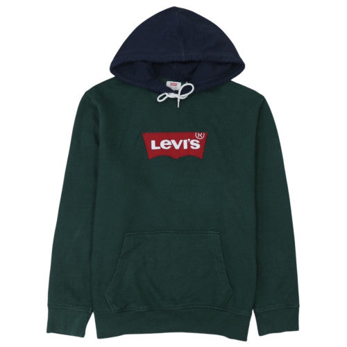 Levi's Men's Green XL Pullover Hoodie with Logo Graphic and Drawstring