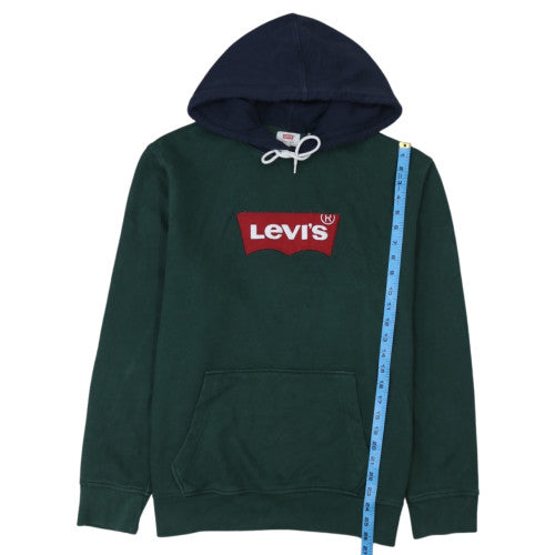 Levi's Men's Green XL Pullover Hoodie with Logo Graphic and Drawstring