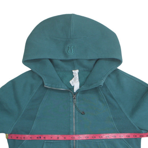 Lululemon Womens Teal Full Zip Hoodie Size S Cotton Blend Fleece