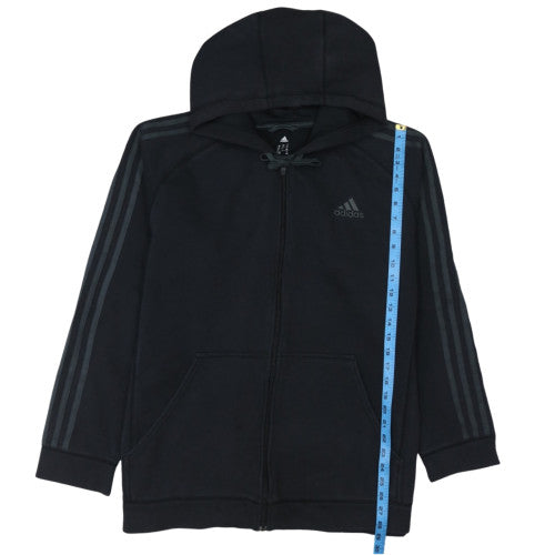 Adidas Men's Black Full Zip Hoodie XL Regular Fit Fleece