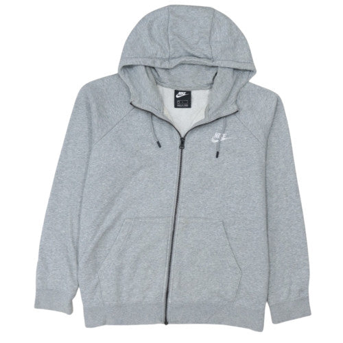 Nike Men's Grey Full Zip Hoodie L Fleece Regular Fit