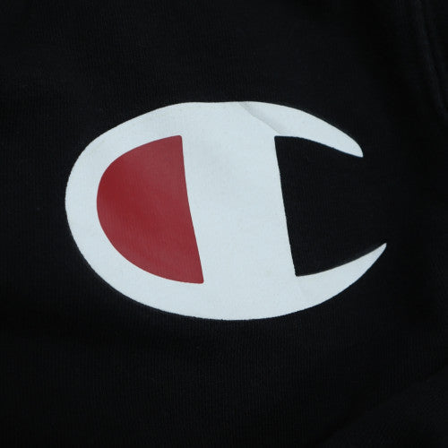 Champion Men's Black Full Zip Hoodie Size M Logo Fleece Sweatshirt