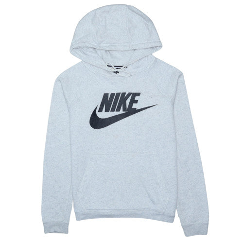 Nike Womens Grey Pullover Hoodie XS Cotton Blend Logo Sweatshirt
