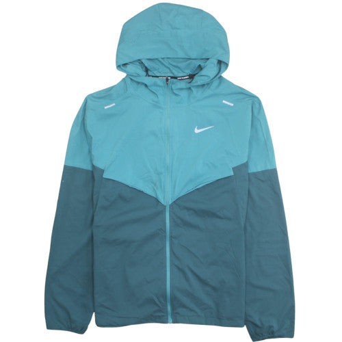 Nike Men's Blue Windbreaker Hooded Jacket L Lightweight Sports