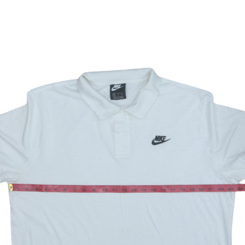 Nike Men's White XL Polo Shirt Short Sleeve Cotton Logo Sports Top