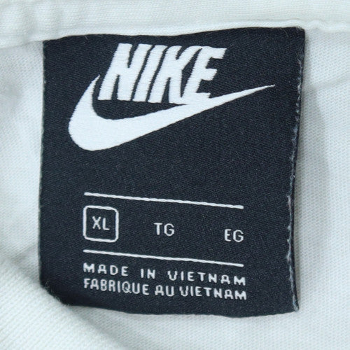 Nike Men's White XL Polo Shirt Short Sleeve Cotton Logo Sports Top