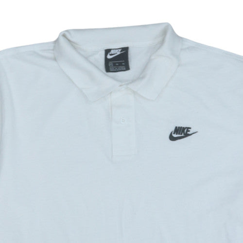 Nike Men's White XL Polo Shirt Short Sleeve Cotton Logo Sports Top