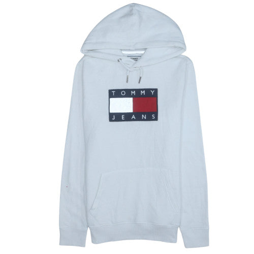 Tommy Jeans Men's White Pullover Hoodie M Classic Logo Sweatshirt