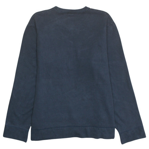 Tommy Jeans Men Blue Crew Neck Pullover Sweatshirt L Classic Logo