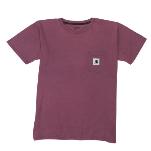 Carhartt Men Purple Cotton Crew Neck Short Sleeve T-Shirt Size S