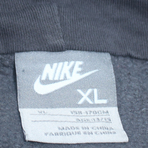 Nike Boys Grey XL Pullover Hoodie Sweatshirt with Logo Detail