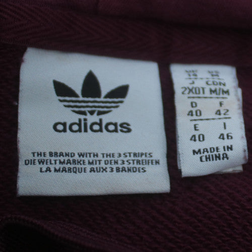 Adidas Womens Burgundy Hoodie 2XL Cotton Blend Pullover Casual