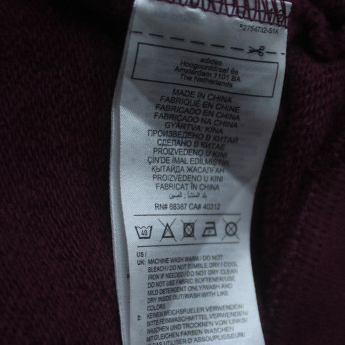 Adidas Womens Burgundy Hoodie 2XL Cotton Blend Pullover Casual