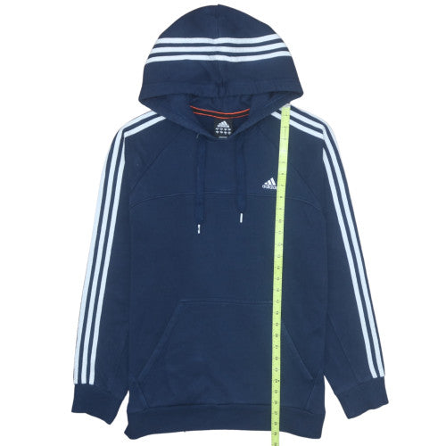 Adidas Men Blue Pullover Hoodie L Regular Fit Sports Fleece