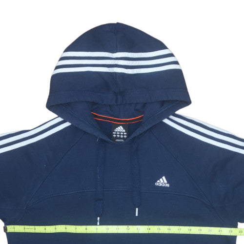 Adidas Men Blue Pullover Hoodie L Regular Fit Sports Fleece