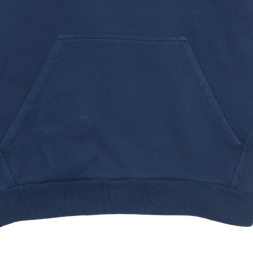 Adidas Men Blue Pullover Hoodie L Regular Fit Sports Fleece