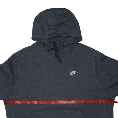 Nike Men's Grey XL Pullover Hoodie with Logo Pocket - Sportswear