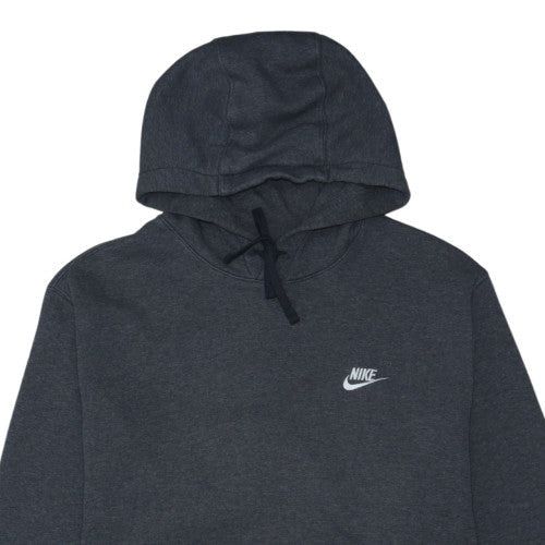 Nike Men's Grey XL Pullover Hoodie with Logo Pocket - Sportswear
