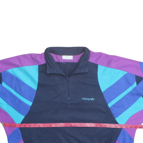 Adidas Women’s Navy Purple 1/2 Zip Retro Sweatshirt Size 12