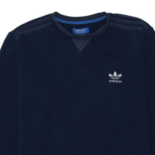 Adidas Men's Blue Crew Neck Pullover Sweatshirt L Regular Fit