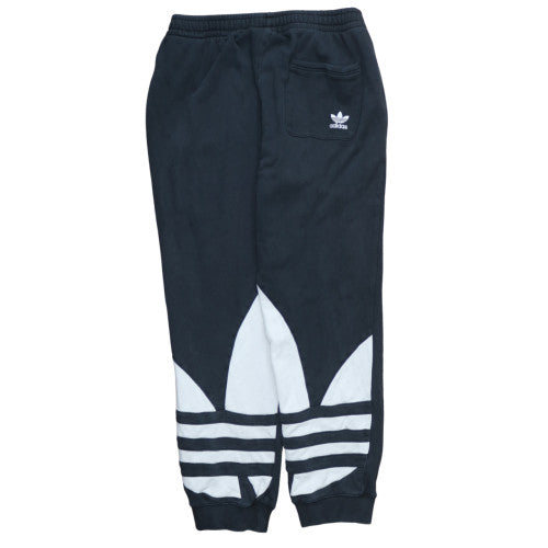 Adidas Mens Black Jogger Trousers Size L Regular Fit Fleece