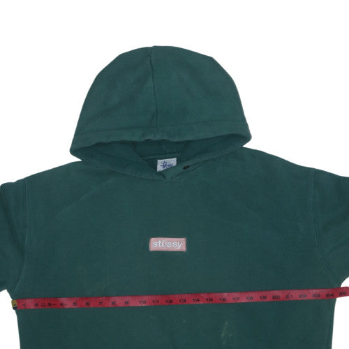 Stussy Men's Green Pullover Hoodie Size M Cotton Streetwear