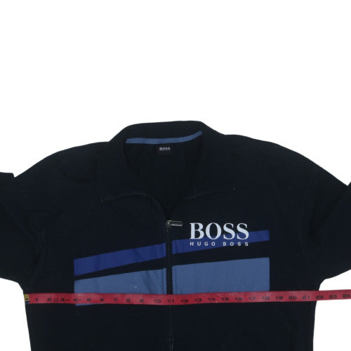 Hugo Boss Men's Black 2XL Track Jacket Full Zip Lightweight Cotton Blend