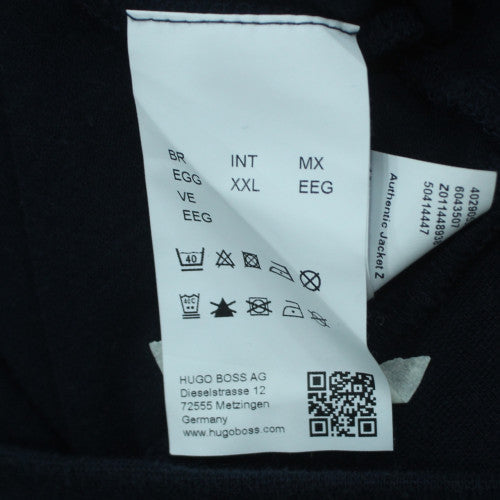 Hugo Boss Men's Black 2XL Track Jacket Full Zip Lightweight Cotton Blend
