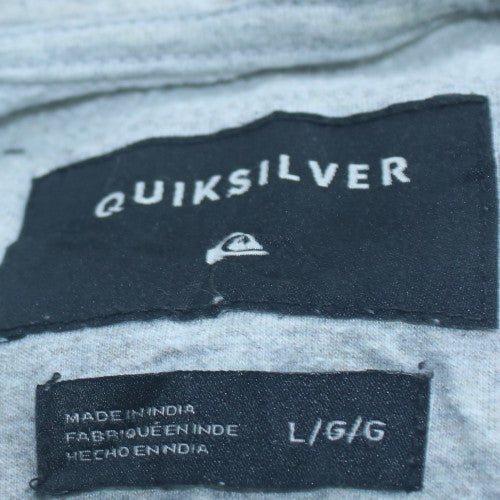 Quiksilver Men's Grey Pullover Hoodie Size L Regular Fit Fleece