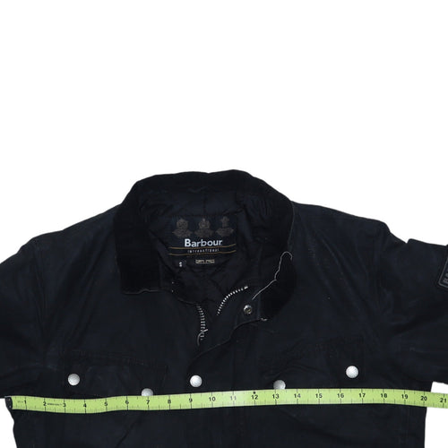 Barbour International Men's Black Waxed Cotton Motorcycle Jacket Size S