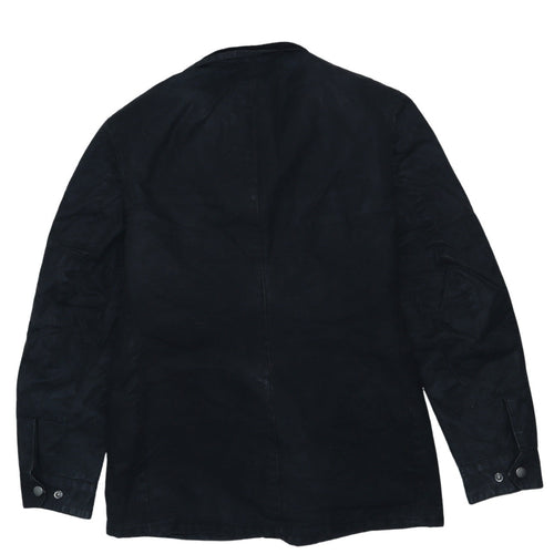Barbour International Men's Black Waxed Cotton Motorcycle Jacket Size S