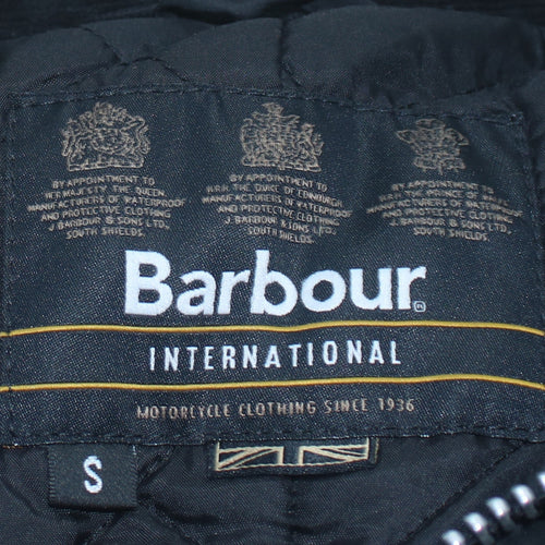 Barbour International Men's Black Waxed Cotton Motorcycle Jacket Size S