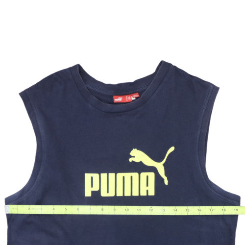 Puma Men's Blue Sleeveless Crew Neck Sports Casual Top Size L