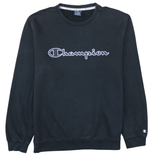 Champion Men's Black XL Pullover Sweatshirt Logo Crew Neck