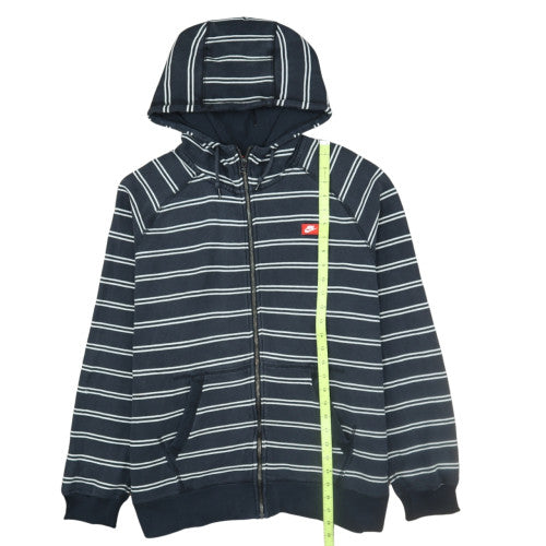 Nike Men's Navy Striped Full Zip Hoodie XXL Cotton Casual