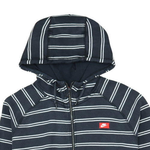 Nike Men's Navy Striped Full Zip Hoodie XXL Cotton Casual