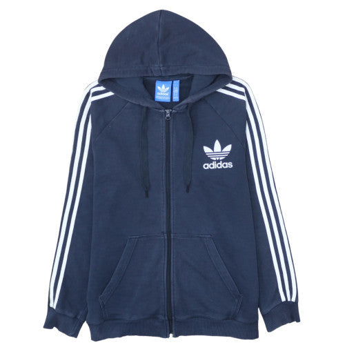 Adidas Men's Blue Full Zip Hoodie Size L Sports Fleece Sweatshirt