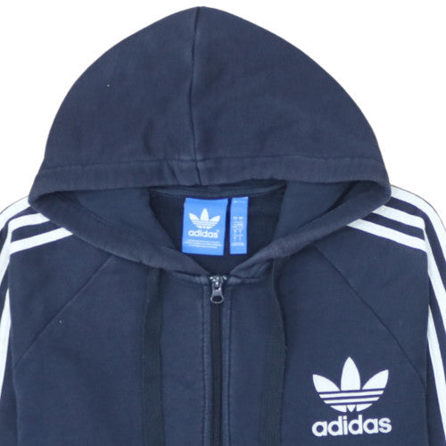 Adidas Men's Blue Full Zip Hoodie Size L Sports Fleece Sweatshirt