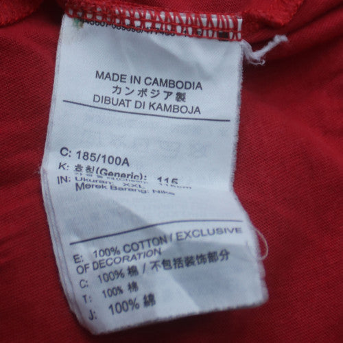 Nike Men's Red 2XL Cotton Crew Neck Short Sleeve T-Shirt