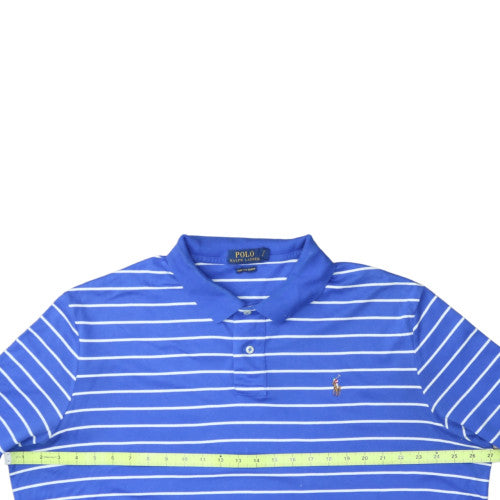 Ralph Lauren Men's Blue Striped Pima Cotton Polo Shirt 2XL